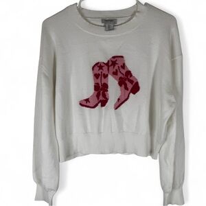 Haute Hippie Cowgirl Boots Crop Sweater